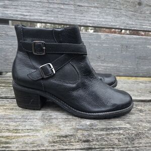 Black Leather Ankle Boots